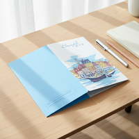 Service d'impression couleur personnalisée avec logo, dépliant de présentation en papier recyclable, dossier avec poche