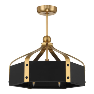 Tối Giản Sử Dụng Nhà Điều Khiển Từ Xa Đèn Chùm Phòng Khách Phòng Ngủ Nghệ Thuật Màu Đen <span class=keywords><strong>Fan</strong></span> Thép Lưỡi Quạt Trần Với Ánh Sáng - Product Image 3