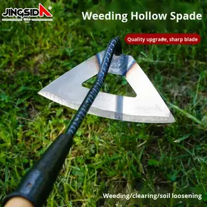Jingsida Manganèse <span class=keywords><strong>Acier</strong></span> Trempé <span class=keywords><strong>Houe</strong></span> <span class=keywords><strong>Creuse</strong></span> Agricole <span class=keywords><strong>Tout</strong></span> <span class=keywords><strong>Acier</strong></span> Sharp Grand Outil De Désherbage De Jardin Manche En Bois Noir 1.5kg - Product Image 2