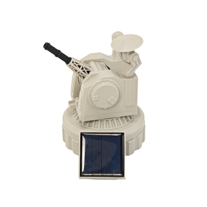 Robot jouet de divertissement monté sur véhicule, imprimé en 3D en PLA, alimenté à l'énergie solaire, pour enfants, télécommande, marque Elanby, noir/blanc - Product Image 1