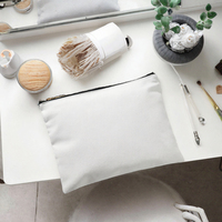 Pochette de maquillage en toile de coton durable et portable à motif de dessin animé, personnalisable avec fermeture éclair, pour voyage, rangement, cosmétiques, écologique, pour mariée