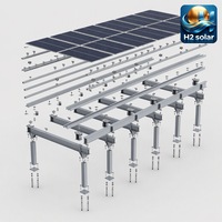 Système de montage de carport solaire commercial à grande échelle H2 Solar, structure en acier multi-baies pour parking