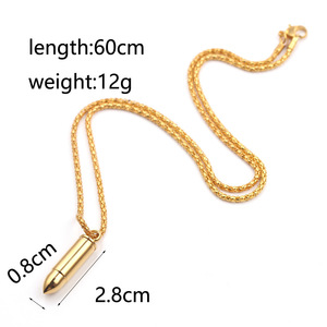 Collar con Colgante <span class=keywords><strong>de</strong></span> Bala Audaz para Hombre Cavi, Acero Inoxidable, Diseño Abrible, Joyería Única, <span class=keywords><strong>Cadena</strong></span> para Suéter - Product Image 5