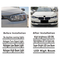 Conjunto de Faros Delanteros para BMW Serie 3 F30 2013-2018, Modificado con Nuevas Luces LED Dinámicas DRL y Lente de Proyector