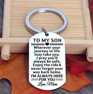 Llavero con grabado inspirador para hombre y mujer, regalo de madre <span class=keywords><strong>a</strong></span> <span class=keywords><strong>hijo</strong></span>, I Love You, regalo de <span class=keywords><strong>cumpleaños</strong></span> - Product Image 4