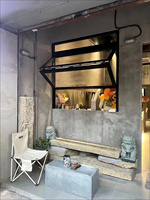 Fenêtre pliante de cuisine moderne avec cadre en alliage d'aluminium Fenêtres à lames pliantes en bois et aluminium Portes pliantes pour hôtel
