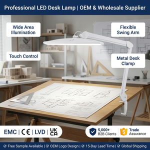 Professional Dimmable Salon <b>Nail</b> 360 Degree Adjustable Flexible Swing Arm <b>Table</b> Desk Touch Switch Working LED Task Light - Product Image 1