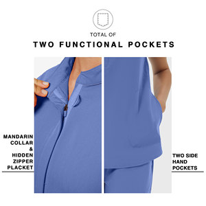 Kitmaz Women's Medical Mandarin Collar Scrub Tops- Soft Stretch Oversized Fit Scrub Shirts with 3 Pockets - Product Image 4