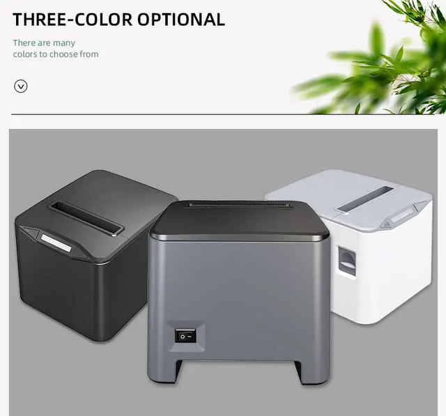 Desktop Receipt Printer 80mm Thermal Auto Cutter Three Color POS System Bill Ticket Printing 203DPI 230mm/s USB/LAN/WIFI/BT