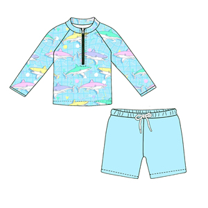 <span class=keywords><strong>Maillot</strong></span> <span class=keywords><strong>de</strong></span> <span class=keywords><strong>bain</strong></span> pour garçons Zhengpai, imperméable, à manches courtes, en spandex/nylon, avec motif <span class=keywords><strong>de</strong></span> dessin animé, pour enfants - Product Image 1