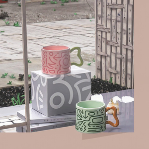 Taza de cerámica creativa con diseño de grafiti, tazas de <span class=keywords><strong>café</strong></span> y té simples de gran capacidad para la tarde, regalos de negocios - Product Image 3