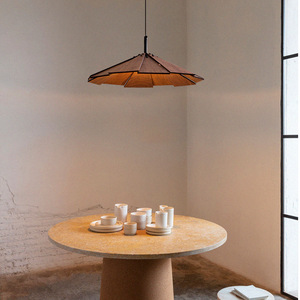 Wooden Pendant <b>Light</b> Wabi Sabi Style Solid Wood Restaurant <b>Dining</b> Room Decorative Lighting Fixture - Product Image 2