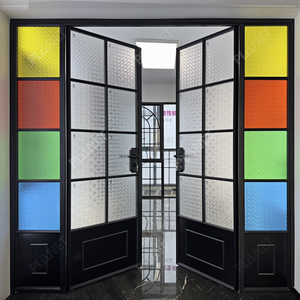 Portes battantes en alliage d'aluminium anciennes rétro françaises personnalisées Portes en verre d'aluminium - Product Image 4