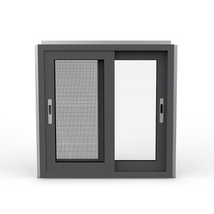 Profils en aluminium de conception la plus récente pour fenêtres coulissantes, fenêtre coulissante en aluminium avec <span class=keywords><strong>grille</strong></span> simple en acier et verre - Product Image 4