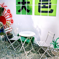 Ensemble de chaises pliantes modernes en métal, idéal pour les salons de thé, les cafés et les espaces extérieurs – Mobilier de restauration pour boissons fraîches et snacks