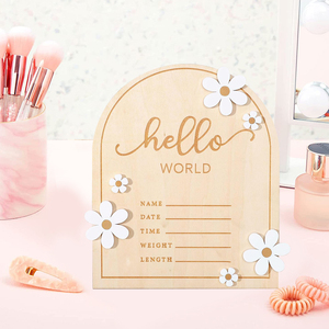 Tarjeta de madera para marcar los hitos del bebé, regalo de bienvenida para baby shower, tablero de madera para registrar información del bebé - Product Image 5