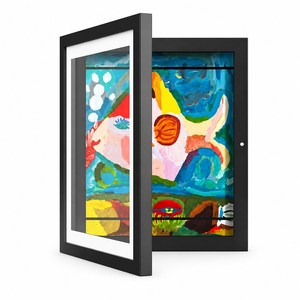 Marco <span class=keywords><strong>de</strong></span> Fotos Personalizado <span class=keywords><strong>de</strong></span> Madera Negra para Niños, Marco <span class=keywords><strong>de</strong></span> Exhibición Intercambiable con Vidrio Resistente a Roturas para Fotos Horizontales y Verticales - Product Image 1