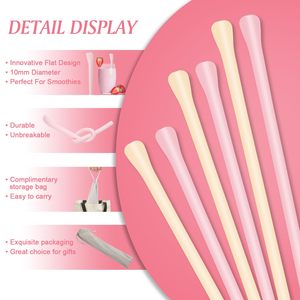 Reusable Silicone Straws for 40oz & 30oz Tumblers <b>Cup</b> Cleaning Brushes Adjustable Length Soft Drinking Straws for <b>Large</b> <b>Cups</b> - Product Image 2