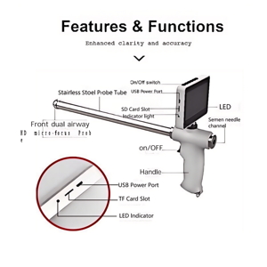 Tubo Exterior de 700 mm para Pistola de Inseminación Artificial para Ganado Vacuno y Ovino, Pistola de Inseminación Artificial Visual Quicklock con Cámara - Product Image 3