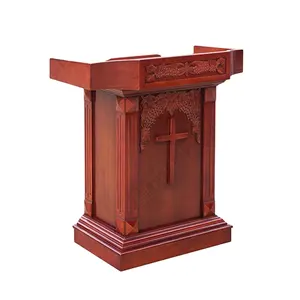 High quality oak Birch pine furniture podium for speakers used in catholic church school wooden lectern designs