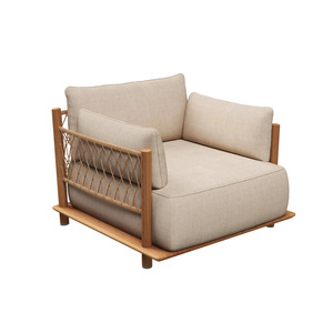 Divano Moderno da Esterno <span class=keywords><strong>in</strong></span> <span class=keywords><strong>Legno</strong></span> Massello e Rattan Impermeabile <span class=keywords><strong>per</strong></span> Giardino, Terrazza, Hotel, B&B, Cortili e Ville - Product Image 6