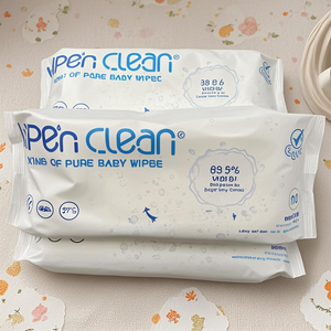 Lingettes pour bébé personnalisables, nouveau design, imprimé de dessins animés, 60 pièces/sac, non tissées, douces, confortables, parfum personnalisé, réglable - Product Image 1