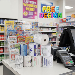 Papel Térmico Premium para Logotipos 57x40 80x80 para Kioscos de Autopago, Estaciones de Pago <span class=keywords><strong>Walmart</strong></span>, Target Scan Go, Puntos de Venta Rápidos y Compras en Tiendas de Abarrotes - Product Image 1