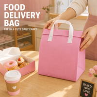 Sac de livraison alimentaire thermoscellé en non-tissé, recyclable, isotherme, personnalisable avec logo pour restaurants, cafés et boulangeries