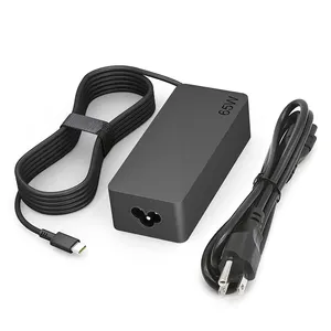 Cargador USB C de 65W para Lenovo Thinkpad Yoga Chromebook Laptop Computer Adaptador de corriente rápido USB C de 65W