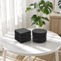 Sous-verres carrés en ardoise noire, résistants à la chaleur, design écologique, vierges pour gravure laser, pour la maison, le bar et la cuisine