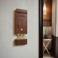 Ezd plaque de porte d'hôtel de haute qualité mdn lettre en laiton plaque de porte en bois pour hôtel utilisant le signe de répertoire d'hôtel signe en laiton dnd