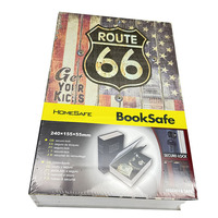 Coffres-forts à livres vintage Route 66 en métal de diversion, sécurisés, cachés, pour le rangement de l'argent, avec serrure à combinaison
