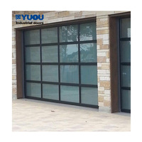 Puerta automática de aluminio con vidrio Low-E, seccional elevable, remoto para villas, precio fábrica