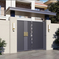 Portail battant en aluminium pour maisons, idéal pour les entrées principales, allées et murs de clôture, en métal industriel d'extérieur, au meilleur prix