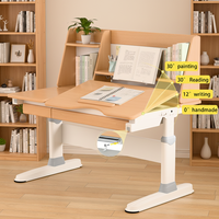 Bureau d'étude moderne en bois massif pour enfants, gain de place, hauteur réglable, design ergonomique et écologique pour chambre et bureau à domicile
