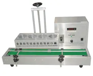 High speed automatic stainless steel glass jar plastic bottle capper induction sealer aluminum foil sealing machine