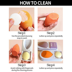 Frullatore per il trucco a forma di uovo di bellezza multicolore portatile con etichetta personalizzata in LatexFree - Product Image 5