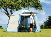 Tente familiale imperméable pour 10-12 personnes, double couche, anti-UV, résistante au vent, en aluminium, pour le camping (vente en gros)