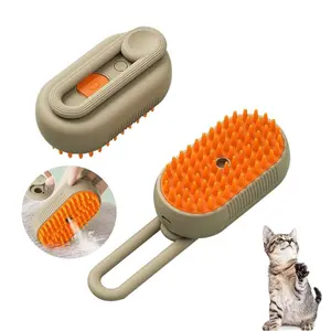 Pulverizador DE ASEO multifuncional, cepillo de vapor para gatos y mascotas, 3 en 1, masaje autolimpiante, cepillo de vapor para pelo de perro y gato