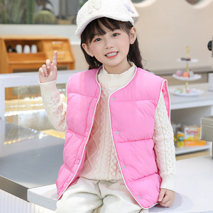 Nouvelles vestes <span class=keywords><strong>sans</strong></span> <span class=keywords><strong>manches</strong></span> pour enfants, style boutique, hiver automne, épaisses, décontractées, pour bébés garçons et filles, en duvet - Product Image 3