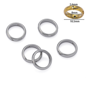 Stainless Steel Electroplated Wide Body Smooth Beaded Frame Connecting <b>Ring</b> For Bracelet Making DIY Jewelry Accessory Material - Product Image 2