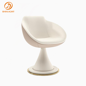 <span class=keywords><strong>Fauteuil</strong></span> Tulip moderne et minimaliste, revêtement en <span class=keywords><strong>cuir</strong></span> PU rose/<span class=keywords><strong>marron</strong></span>, base sur piétement garnie d'éléments dorés, chaise longue - Product Image 1