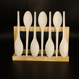 Cuillères longues jetables compostables en CPLA, cuillères en plastique biodégradable CPLA pour thé au lait, desserts à emporter - Product Image 2