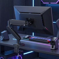Soporte de Monitor con Resorte de Gas Individual Negro Premium para Pedidos al por Mayor, con Acabado Brillante para Pantallas de 17, 21, 25, 27 y 32 Pulgadas, Carga Estable y Suave de 2 a 10 KG