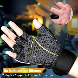 ZJFIT Customized Logo <b>Fitness</b> Weightlifting <b>Gloves</b> for Unisex Use Fingerless Design Mesh & Super Fiber Material S-XL Sizes - Product Image 4