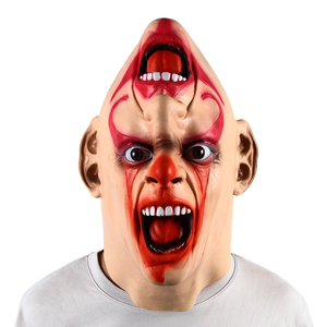 Masque intégral en latex drôle et amusant, peau pâle, <span class=keywords><strong>maquillage</strong></span> rouge vif, double <span class=keywords><strong>bouche</strong></span>, dents pointues, doux et confortable, masque de fête d'<span class=keywords><strong>Halloween</strong></span>, cosplay - Product Image 1