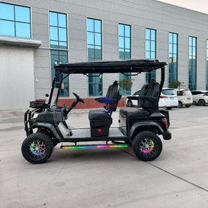 Voiturette de golf électrique tout-terrain surélevée 4 places 72V au lithium avec moteur AC silencieux et couleur de carrosserie personnalisable pour les propriétés - Product Image 1