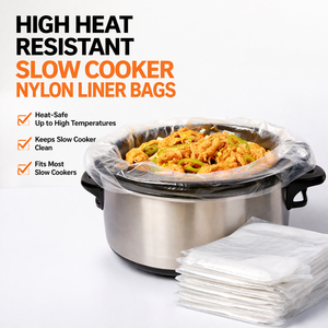 Sacs de protection en nylon jetables résistants à la chaleur pour mijoteuse, antiadhésifs, faciles à nettoyer, compatibles avec la plupart des Crock-Pots - Product Image 1
