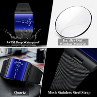 Montre à quartz pour homme Poedagar 857, design futuriste élégant et tendance, boîtier en alliage étanche, bracelet en acier inoxydable.