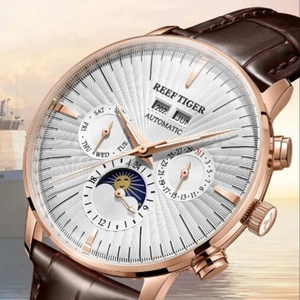 Montre automatique pour homme 42 mm, montre-bracelet mécanique, saphir, lumineuse, multi-cadrans, année, mois, semaine, date, 24 heures - Product Image 1